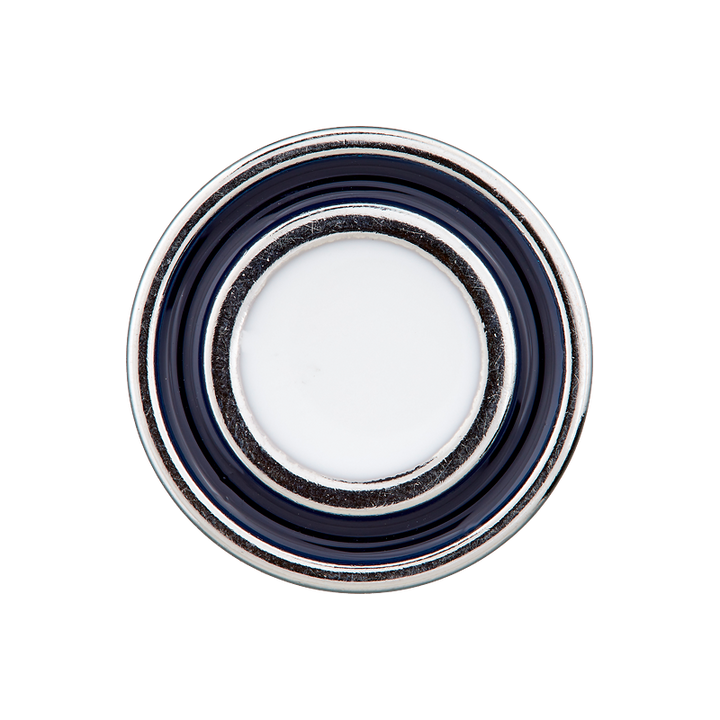 Metal button shank, 20mm, white/navy