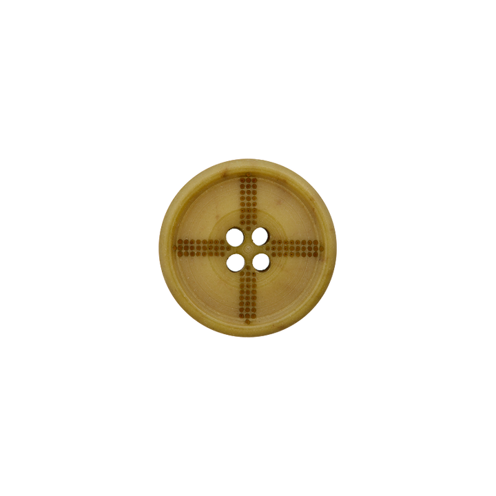 Пуговица из натурального рога/полиэстера с 4 отверстиями, переработанная из вторсырья, 18 мм, оливковый цвет