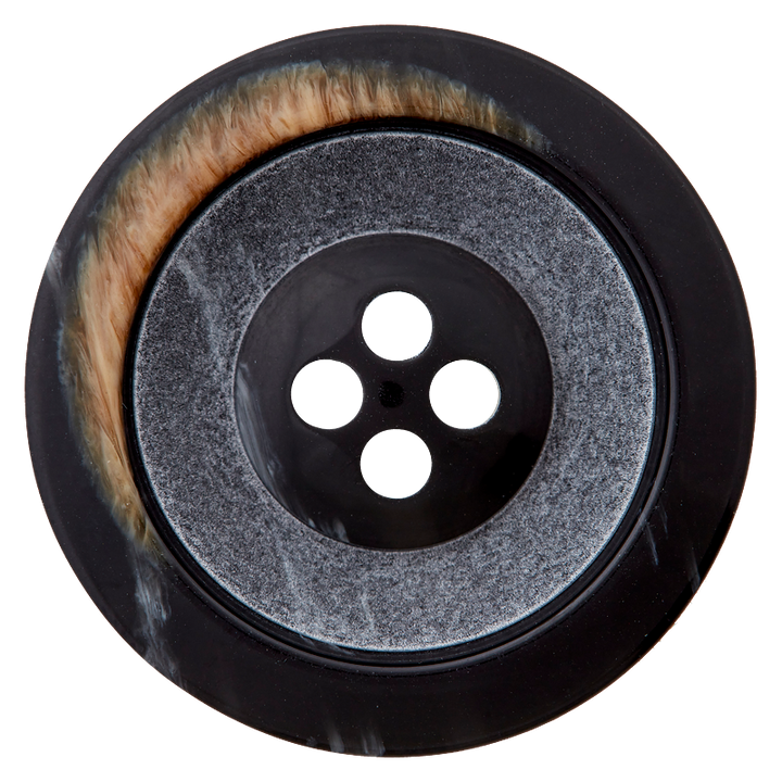 Polyester button 4-holes, 28mm, black