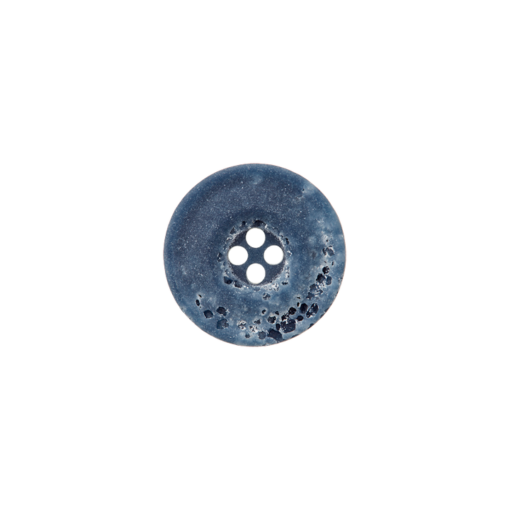 Polyester button 4-holes, 18mm, blue