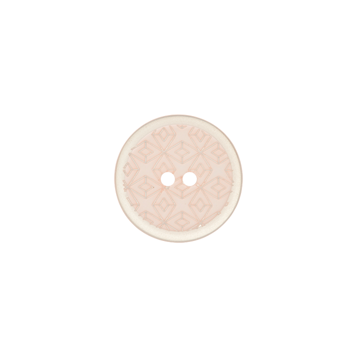 Polyester button 2-holes, 15mm, rose