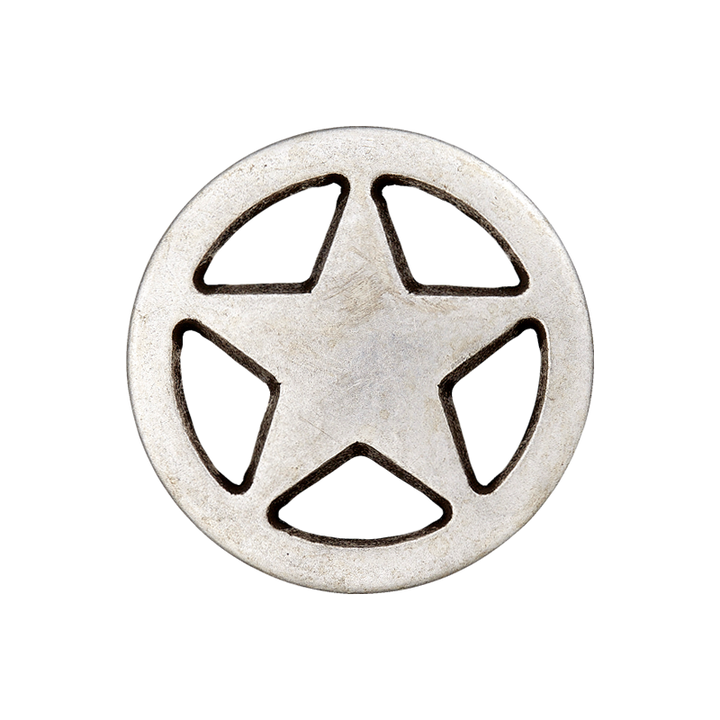 Bouton Étoile métal pied 11mm argent