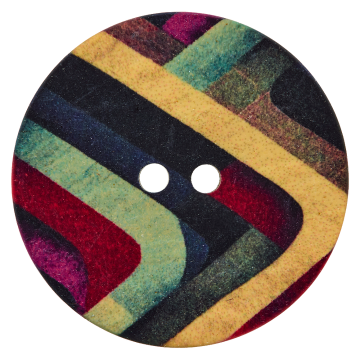 Polyester button 2-holes, 28mm multicoloured