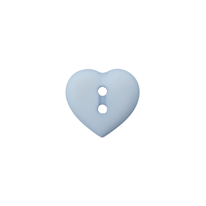 Пуговица «Сердце», из полиэстера, с 2 отверстиями, 15 мм, синий, светлый цвет