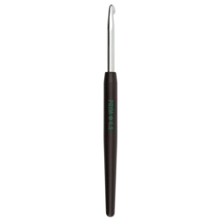 Крючок для шерсти, мягкая ручка, 14см, 4,50мм, серебристого цвета