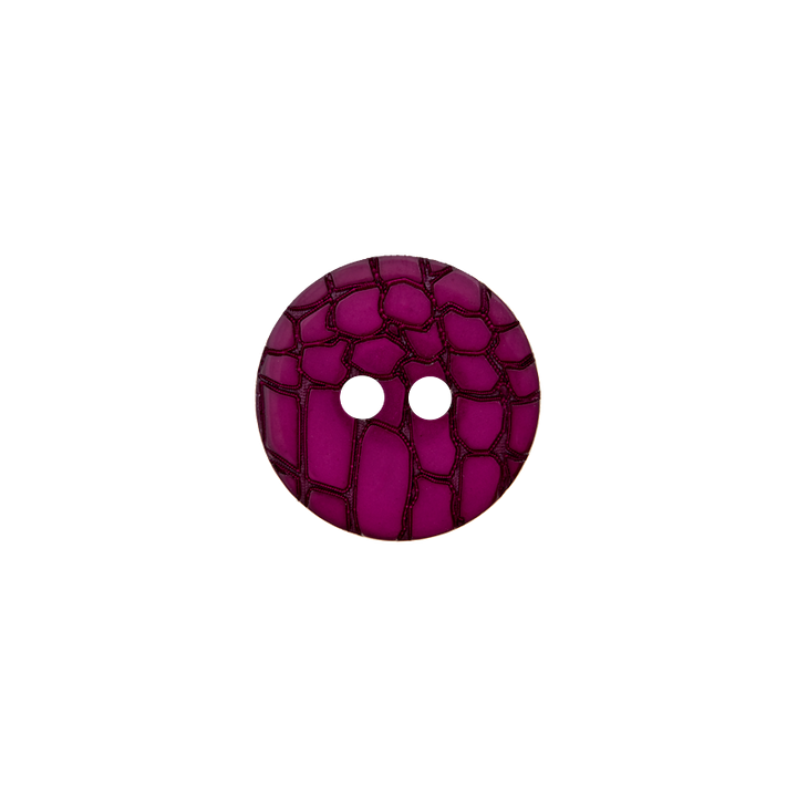 Polyesterknopf 2-Loch, Schlangenoptik, 15mm, violett