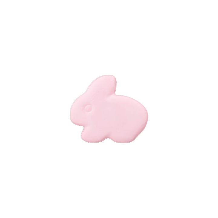 Bouton polyester pied, lapin, 13mm, rose