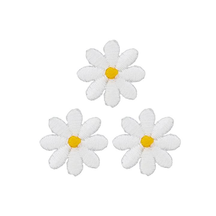 Appliqué Flowers small, white 