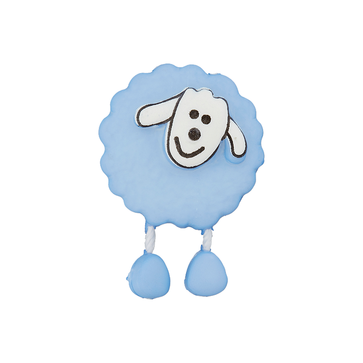 Polyester button Sheep 18mm blue