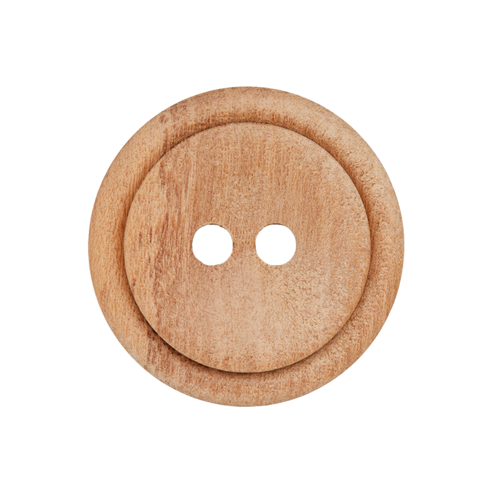 Wood two-hole button 27mm white