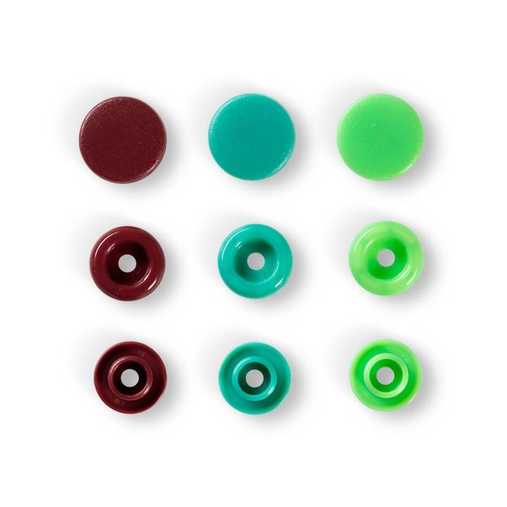 Bouton pression Color Snaps, Prym Love, 12,4mm, vert/vert clair/marron