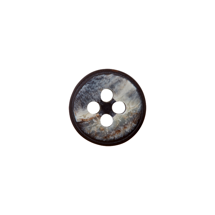 Polyesterknopf 4-Loch, Hemd, 11mm, hellgrau