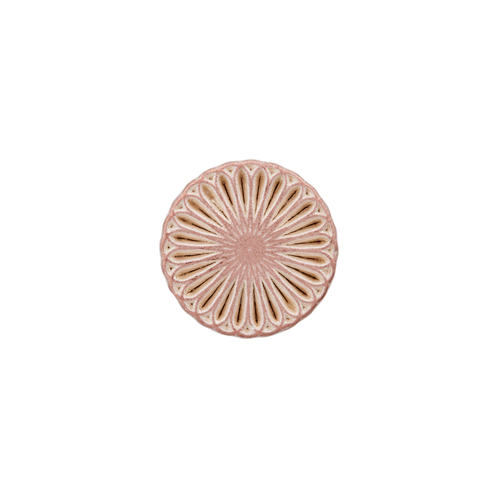Metal button shank, Flower, 11mm, white copper