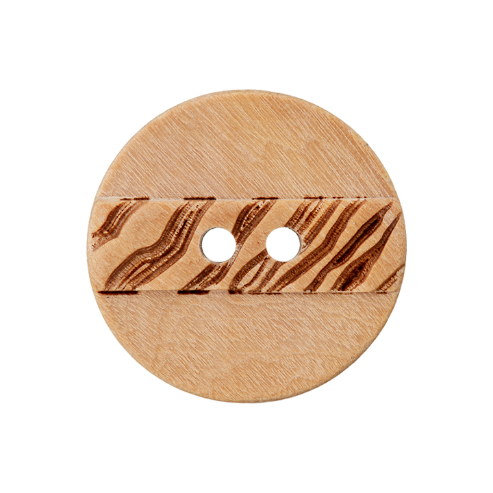 Пуговица деревянная, с 2 отверстиями, 20 мм, коричневый, светлый цвет