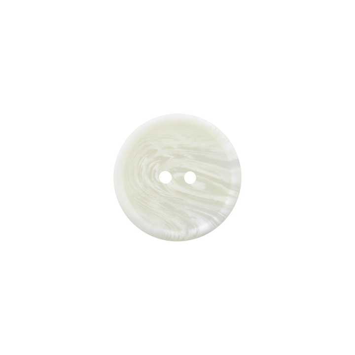 Polyesterknopf 2-Loch, mit Maserung, 15mm, creme
