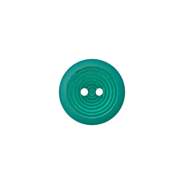 Пуговица из полиэстера, с 2 отверстиями, «Кружки», 18мм, петролевый цвет