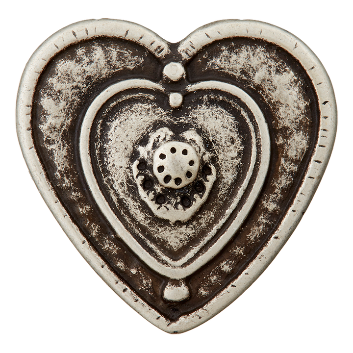 Bouton métal pied coeur 20mm argent