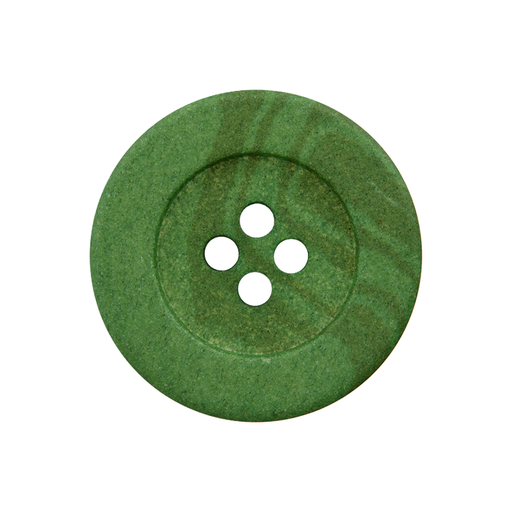Bouton chanvre/polyester, 4-trous,recyclé,23mm,vert moyen