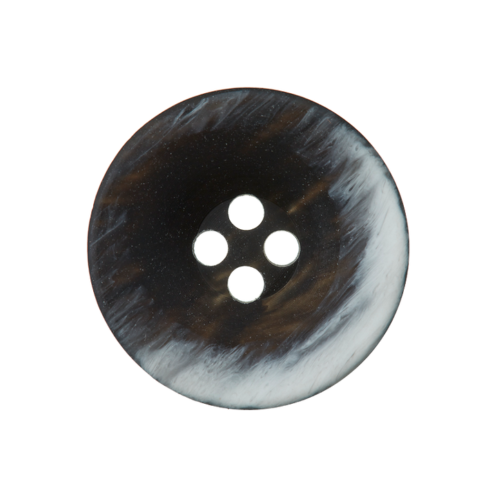 Пуговица из полиэстера, с 4 отверстиями, 20мм, серый, темный цвет