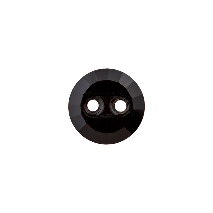 Polyesterknopf 2-Loch, 10mm, schwarz