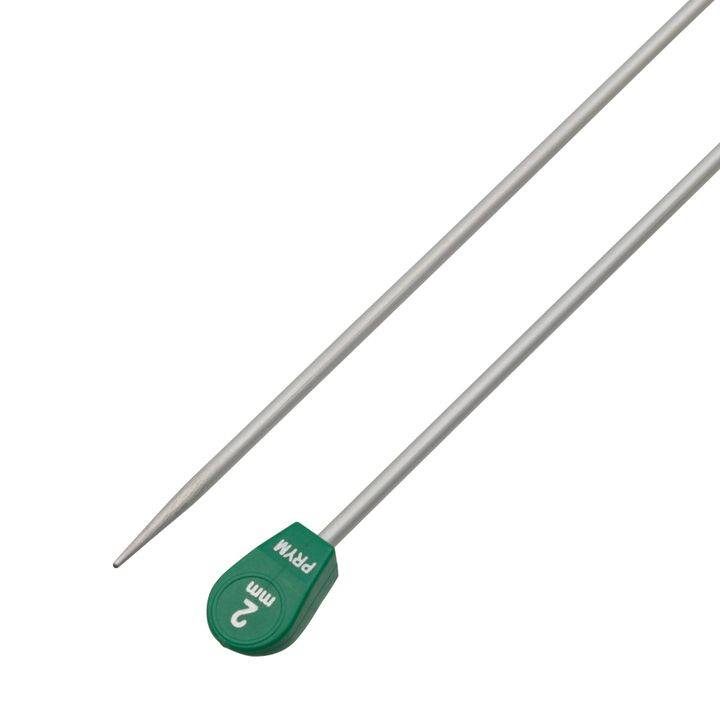 Single-pointed knitting needles, aluminium, 30cm, 2.00mm, grey