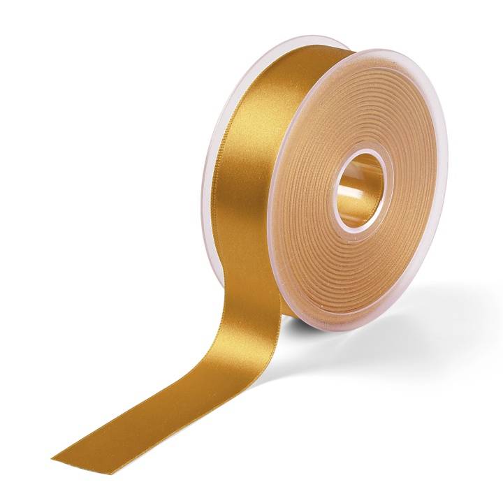 Satin ribbon, 25mm, old gold