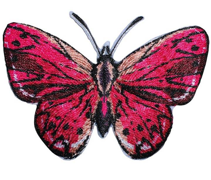 Термоаппликация Бабочка, самоклеящаяся/приутюжеваемая, цвет розовый, яркий