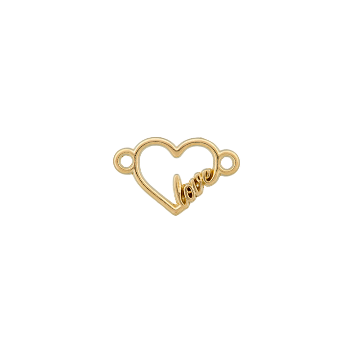Декоративный аксессуар «Love», металлический, 13мм, золотистый цвет