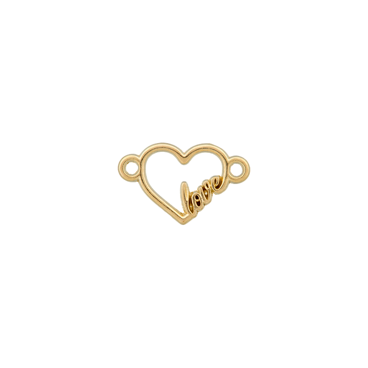 Metallzierteil Love, 13mm, gold