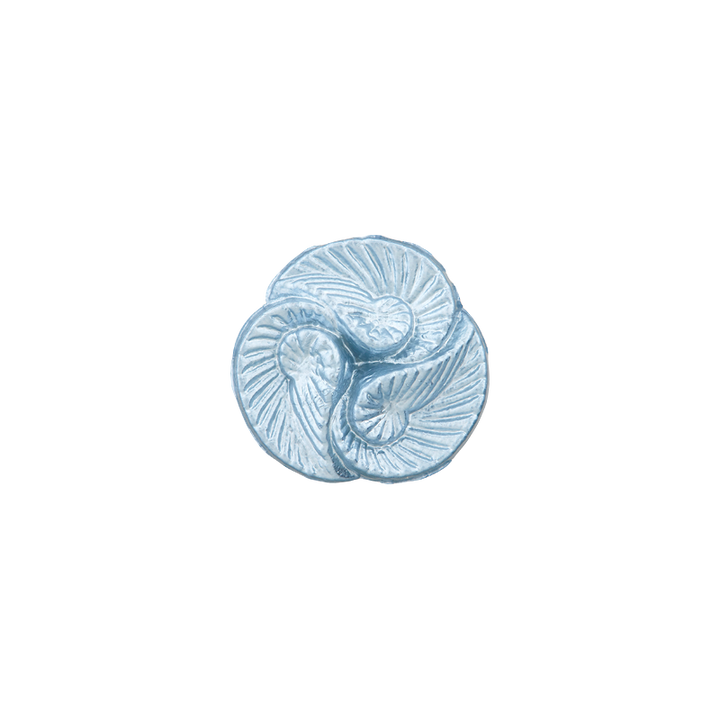 Polyesterknopf Öse, Muscheln, 12mm, hellblau