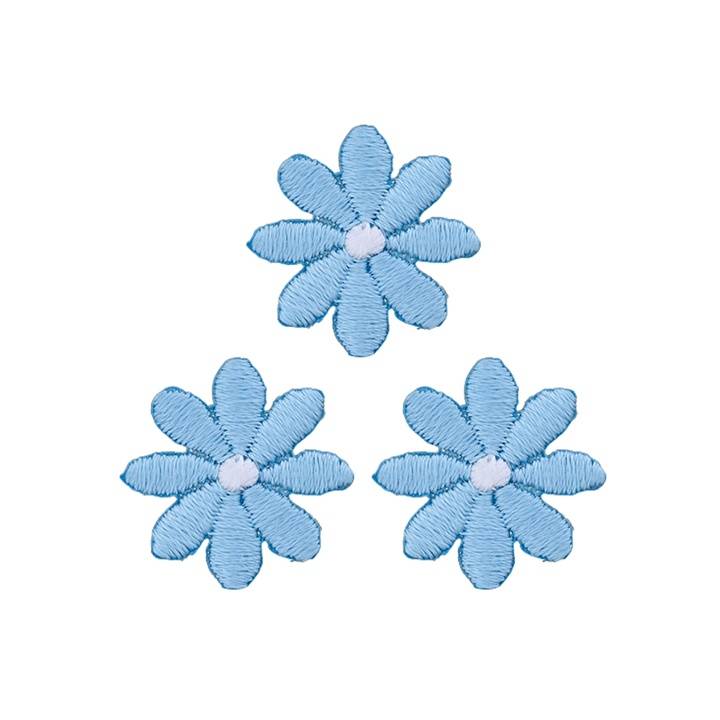 Applikation Blumen klein, hellblau