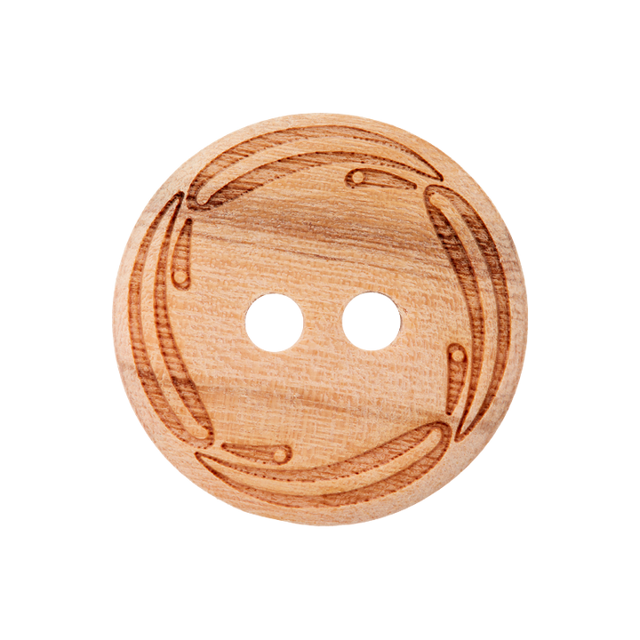 Wood button 2-holes, 23mm, beige