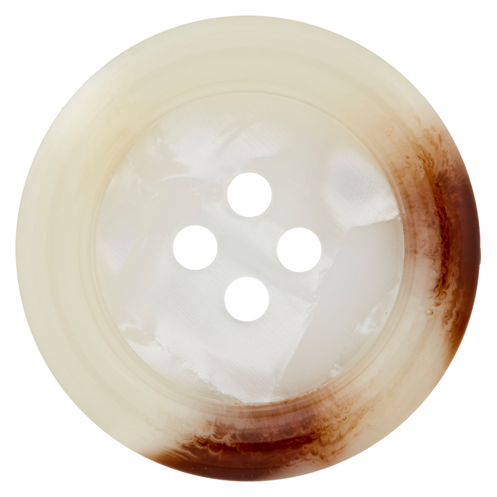 Polyesterknopf 4-Loch, 28mm, beige