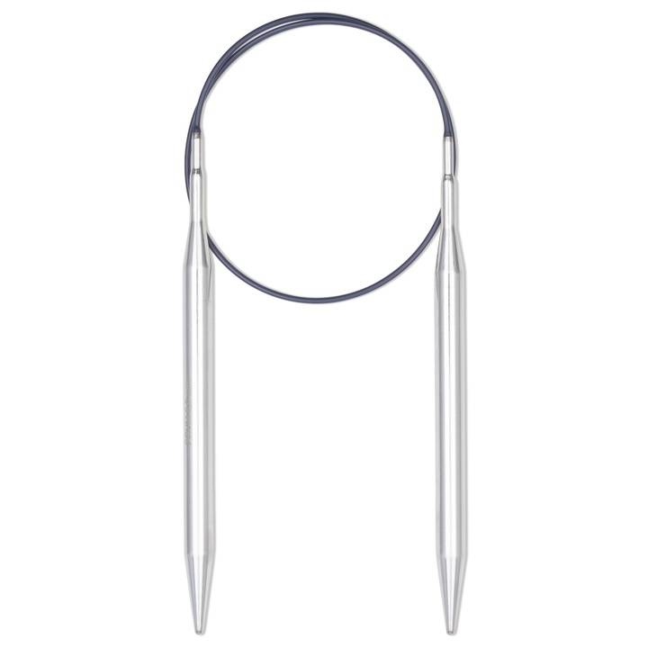 Circular knitting needles, 60cm, 8.00mm silver-coloured