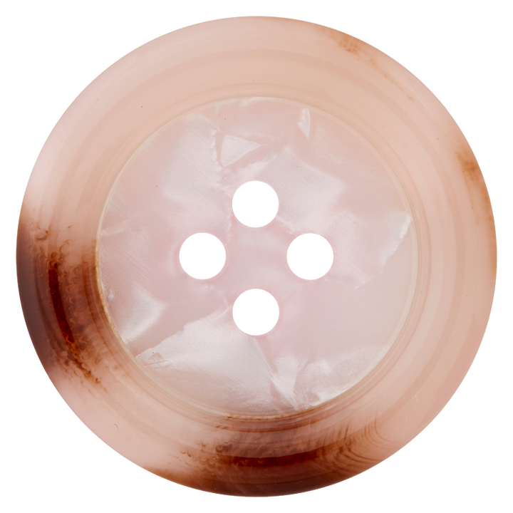 Bouton polyester 4-trous, 28mm, rose