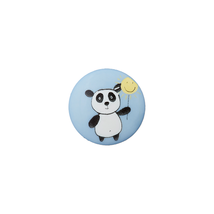 Пуговица «Панда», из полиэстера, на ножке, 15 мм, синий, светлый цвет