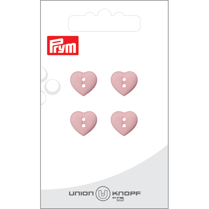 Bouton polyester 2-trous coeur