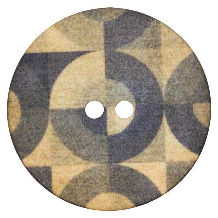 Polyester button 2-holes, Circle, 28mm, medium grey