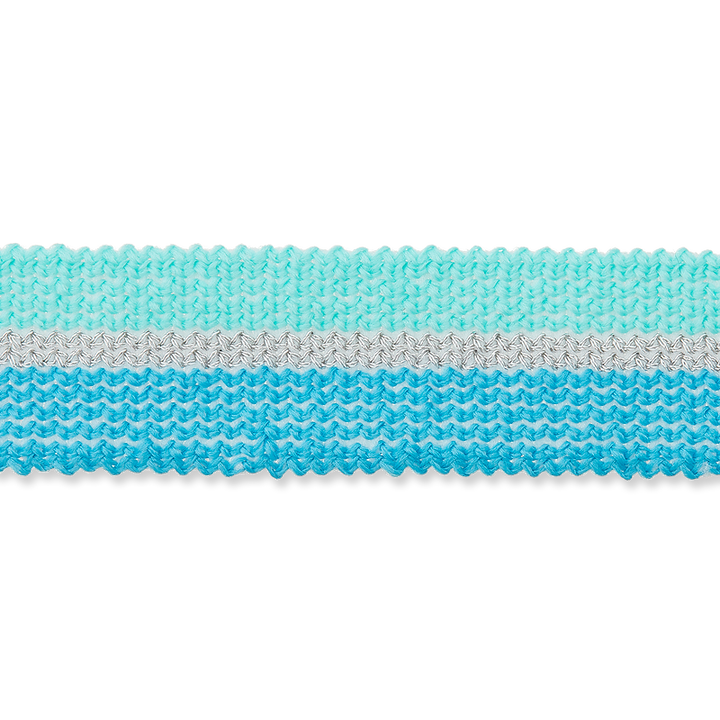 galon tricoté 18mm turquoise clair