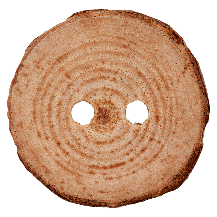 Пуговица деревянная, с 2 отверстиями, 30 мм, коричневый, светлый цвет