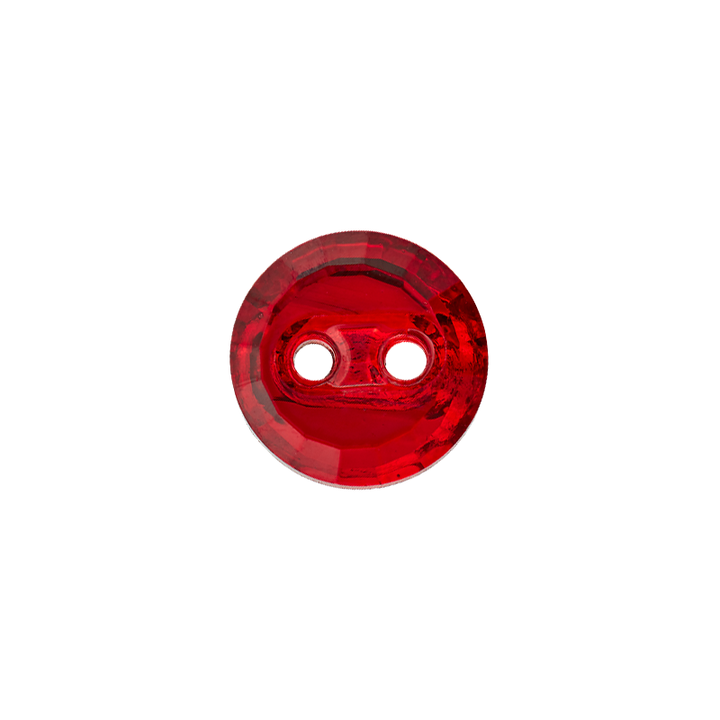Bouton polyester 2-trous 10mm rouge