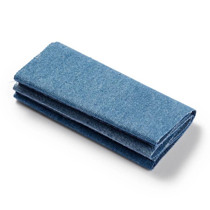 Pièce thermocollante, jean, thermocollant, 12 x 45cm, bleu moyen