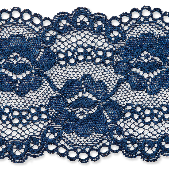 Elastic lace, 70mm, navy
