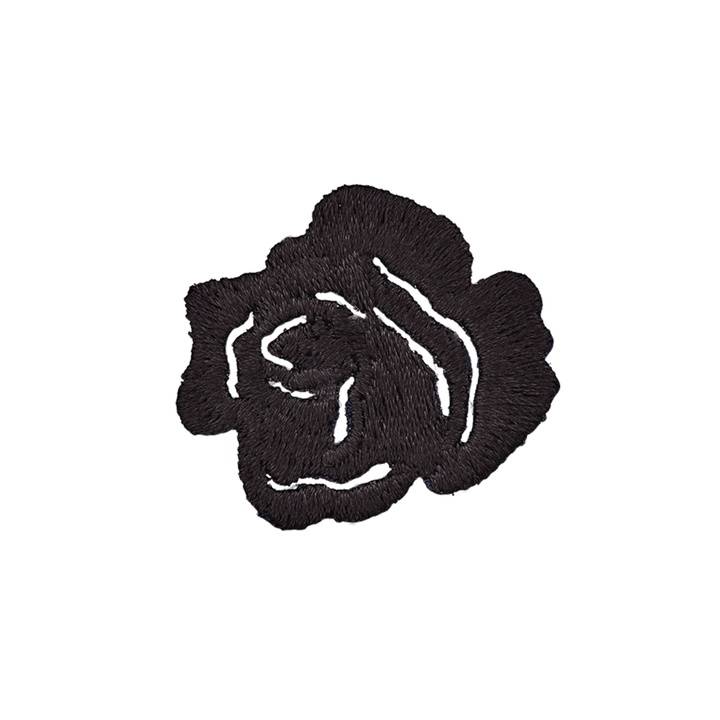 Applikation Rose klein, schwarz
