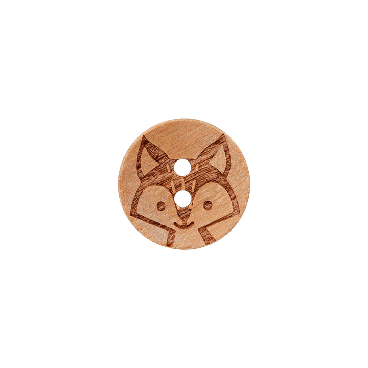Holzknopf 2-Loch, 15mm, beige