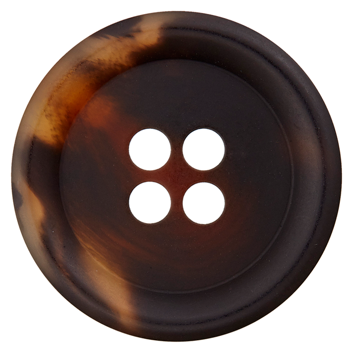Polyester four-hole button 23mm brown