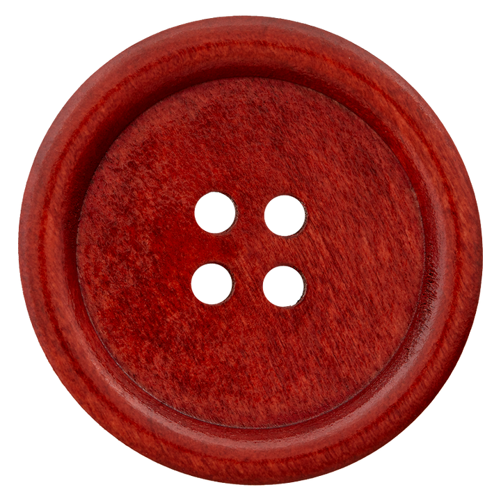 Wood button 4-holes, 30mm, medium brown