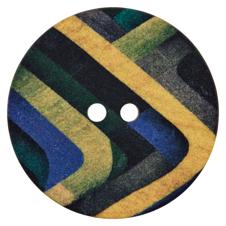 Polyester button 2-holes, 28mm multicoloured
