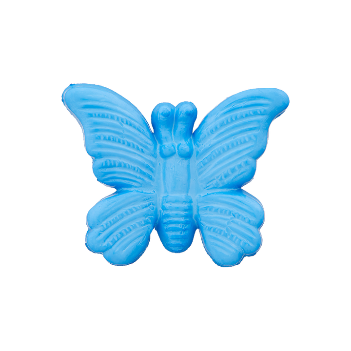 Polyester button shank, Butterfly, 19mm, light blue