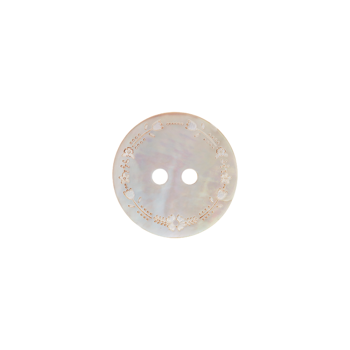 Mother of Pearl button 2-holes, 18mm, cream